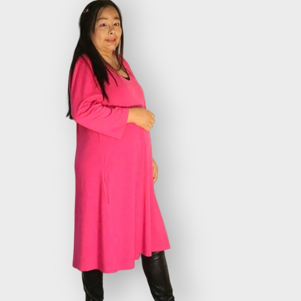 SIMPLY NOELLE  WOMENS PINK L/XL MIDI DRESS - Picture 3 of 6